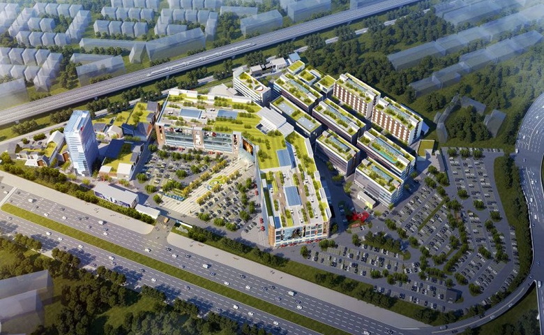 京东都市建筑外观图